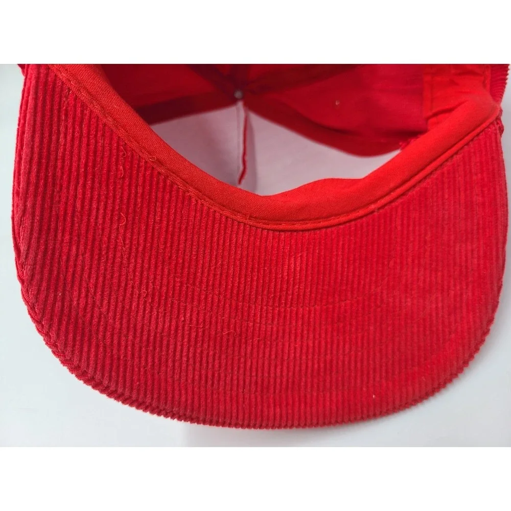 Vintage ABC Sports Corduroy Rope Sportsman Snapback Hat‎ Cap Cotton Casual Red